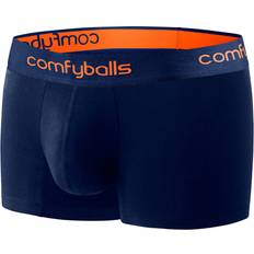 Blå - Herre Underbukser Comfyballs Cotton Boxer Shorts - Navy Tangerine