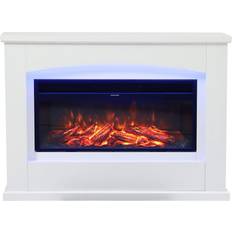 Living and Home Matt White Electric Fireplace with Remote 80 x 29 x 120cm