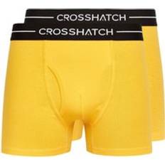 Yellow Men's Underwear Crosshatch Hexter Boxer Shorts 2-Pack - Yellow