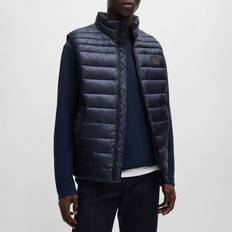 BOSS Navy Patch Logo Quilted Gilet - Blue