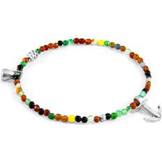 Men - Multicoloured Bracelets Anchor & Crew Multicoloured Agate Tropic Silver and Stone Bracelet