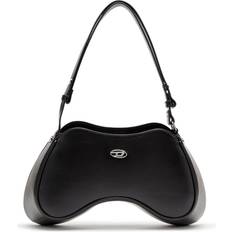 Diesel Semi gloss leather shoulder bag Sacs d'Épaule Femme Noir UNI