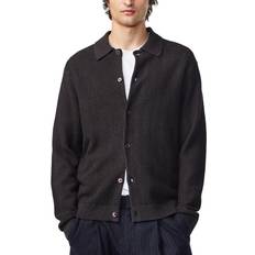 Organic Fabric Cardigans NN.07 Nolan Herringbone Cotton Cardigan - Black