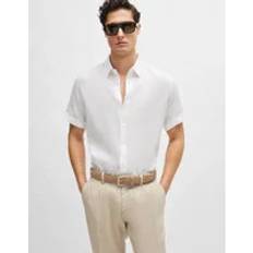HUGO BOSS Beige Accessories HUGO BOSS Sash Woven Suede Belt - Cream