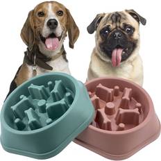 Pets Zeuxo Dog Slow Feeding Bowl Small Medium Size