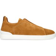 Zegna Women Trainers Zegna Suede Triple Stitch Sneakers - Beige