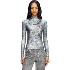 Gray - Women Dresses Diesel Gathered Mini Dress T-Shirts - Gris