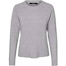 Vero Moda VMDOFFY LS O-Neck Blouse - Light Grey Melange