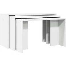 vidaXL Tables 3 Pcs White Engineered Wood Nesting Table 3pcs