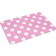 Entrance Mats Haiem And Polka Dot Door Mat 16 x 24 in White, Pink