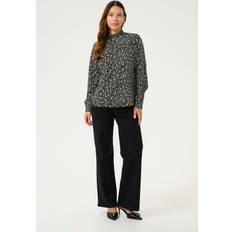 Guld Blusar Kaffe Kamalene Blouse Dam - Black/White/Gold Print