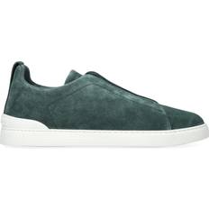 Zegna Women Trainers Zegna Suede Triple Stitch Sneakers - Blue