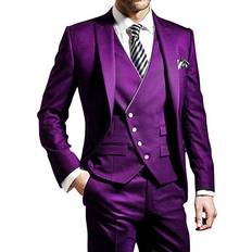 Purple Suits momohippo Men's Slim Fit Tuxedo Suit Set - Purple