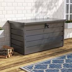 LivingAndHome Grey 350L Metal Outdoor Garden Storage Box