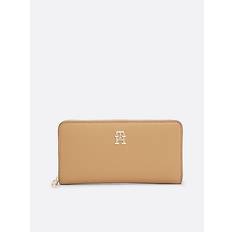 Beige Plånböcker Tommy Hilfiger Soft Zip-Around Wallet - Safari Canvas