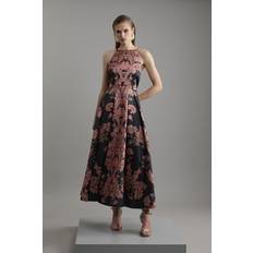 Clothing Karen Millen Petite Jacquard Woven Floral Maxi Dress - Black