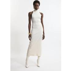 Clothing Karen Millen Petite Sleeveless Viscose Blend Dress - Ivory