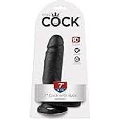 King Cock Dildos Sex Toys King Cock 17 cm svart dildo med bollar