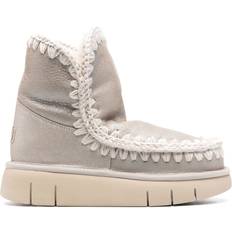 Mou Logo Patch Chunky Boots - Silver