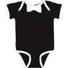 Bodysuits Rabbit Skins Infant Baby Rib Bow Tie Bodysuit - Black/White