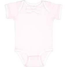 Bodysuits Rabbit Skins Rib Bow Tie Bodysuit - Ballerina/White Stripe