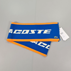 Lacoste Scarfs Lacoste Cotton Blend Knit Scarf - Blue/Orange