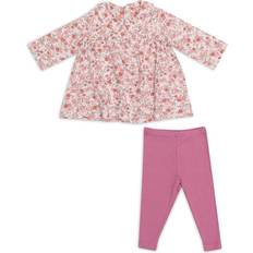 Children's Clothing Angel Dear Peter Pan Collar Dress and Leggings Set - Pink