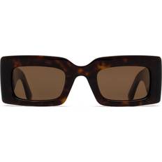 Alexander McQueen Vuxen Solglasögon Alexander McQueen AM0433S Solglasögon Acetat Havana Brun Fyrkantig