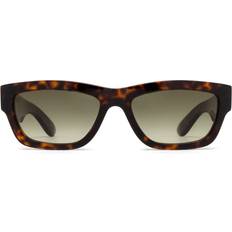 Alexander McQueen Vuxen Solglasögon Alexander McQueen AM0419S 002 Solglasögon Acetat Havana Grön