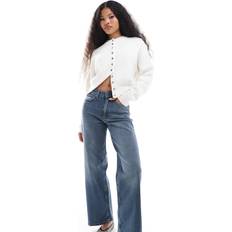 Clothing Only Petite Juicy High Waist Wide Leg Jeans - Blue/Grey