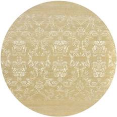 Ahgly Company Indoor Round Mid-Century Modern Brown Gold Area Rug 3 pcs