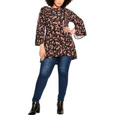 Avenue Tops Avenue Plus Womens Printed Embellishments Blouse