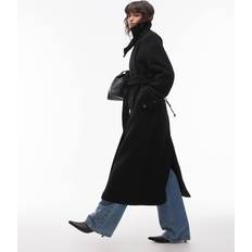 Arket Wool Maxi Belted Trench Coat - Black