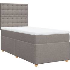 vidaXL Ramsäng Med Madrass Taupe 90x200 cm Kontinentalsäng