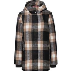 Checkered - Women Jackets Street One Beige Polyester Jacket & Coat