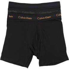 Calvin Klein Orange Men's Underwear Calvin Klein Mens 3 Pack Cotton Stretch Longer Leg Trunks - Black/Blue Shadow