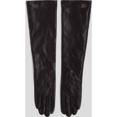 Karl Lagerfeld K/Autograph Long Leather Gloves - Black