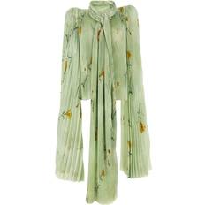 Balenciaga Blouses Balenciaga Floral Print Pleated Blouse - Green