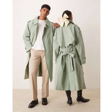 Green - Unisex Coats Sister Jane Belted Trench Coat - Green