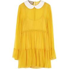 Gucci Midi Dresses Gucci Ruffled Chiffon Dress - Yellow