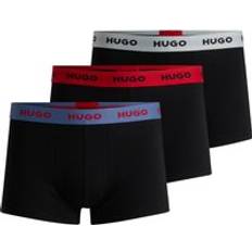 Men - Silver Men's Underwear HUGO Stretch Cotton Trunks with Logo - Black