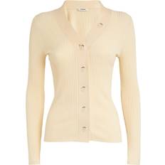 Silk Cardigans Sandro Gabrielle Ribbed Knit Cardigan - Ivory/Cream