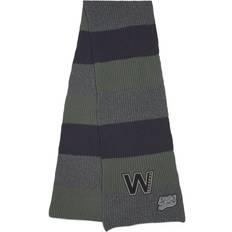 Max Mara Accessoarer Max Mara Virgin Wool Striped Logo Scarf - Grey