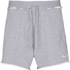 Balmain Men Shorts Balmain Raw Edge Cotton Jersey Shorts - Grey