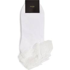 Lace-Trimmed Socks - White