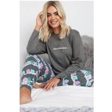 Grey - Women Sleepwear Yours Winter Wonderland Cuffed Pyjama Set - Grey