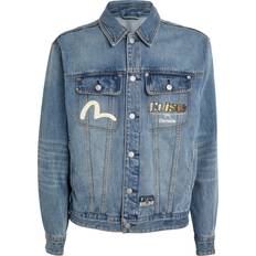 Evisu Embroidered-Logo Denim Jacket - Blue