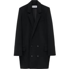 Loewe Wool Double-Breasted Tailored Coat - Black