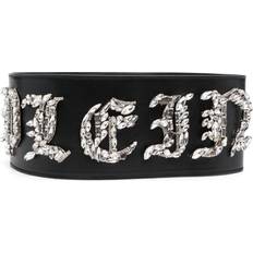 Philipp Plein Accessories Philipp Plein Logo Embellished Leather Belt - Black