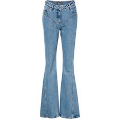 MUGLER Washed Flared Jeans - Blue